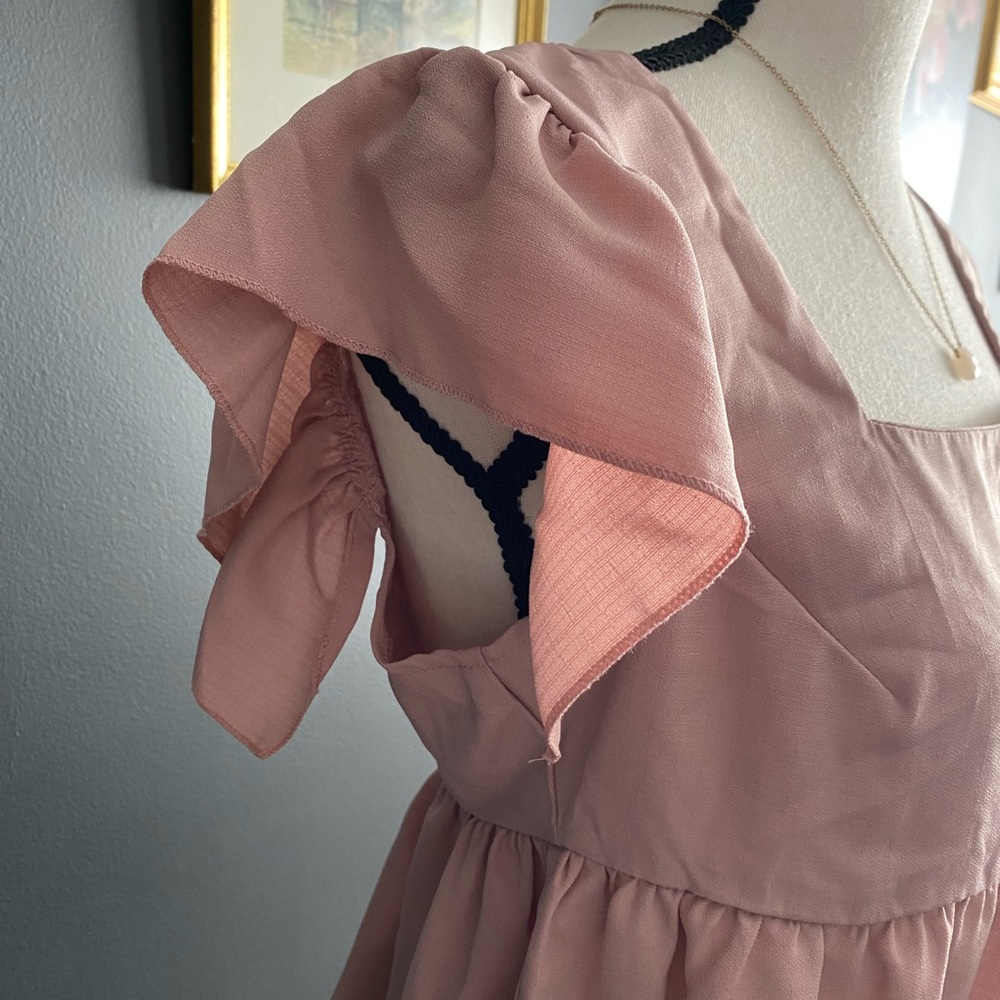 Shein Solid Ruffle Hem Top - Picture 4 of 5